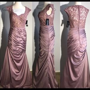 La Femme satin mermaid gown